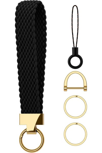 Vanjua Stretchy Wristlet Car Keychain for Women Men, Nylon Braided Car Key Ch...