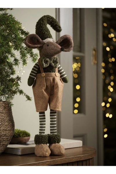 petbutik35 New Year's Mouse Special Design Fine Detail Y60Cm Dark Green/Khaki