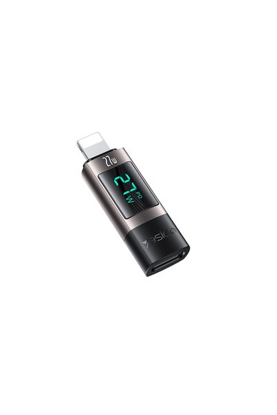 Yesido Αντάπτορας GS25 Lightning σε Type-C 27W με Ψηφιακή Ένδειξη Μαύρο