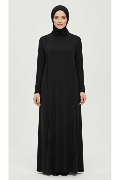 ECE GİYİM Women's Middle-Aged and Older Women's Seasonal Dress with Pattern a...