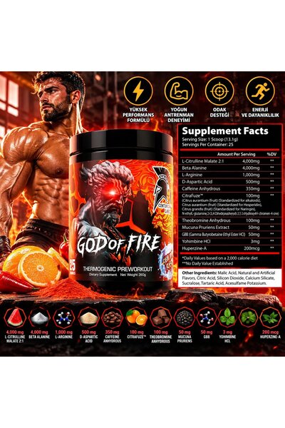 CENTURION LABZ God of Fire Thermo Ripped Pump PreWorkout - Termojenik Preworkout