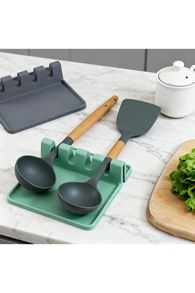Generic 1 pcs Kitchen Silicone Utensil Rest Spoon Rest with Drip Pad - Heat-R...