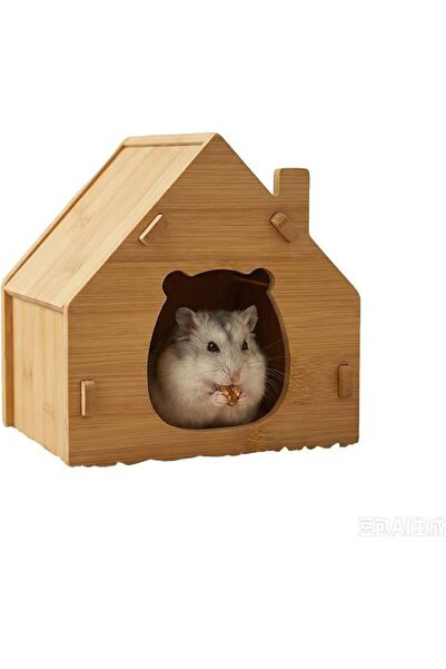 GENERAL Bamboo Hamster Hideout, ﻿hamster House Gerbil Hides for Dwarf Syrian(...