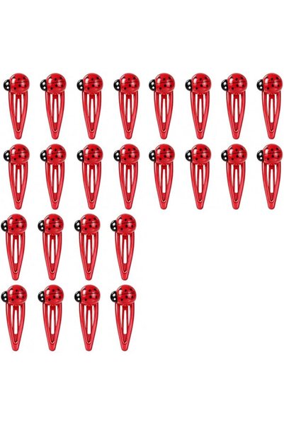 GENERAL 24Pcs Cute Ladybug Clips, 2Inch Bug Hair Clips Snap Hair Barrettes