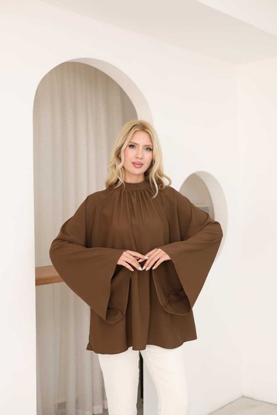 MODAELA Tunica lejeră elegantă cu legături