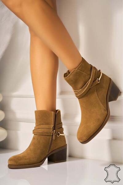 Joana Botine de damă Khlony din piele, culoare camel (Reversed)