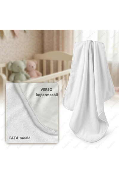 SyaMAG Cearceaf impermeabil si moale, pentru pat bebelus, 70x130 cm, protecti...