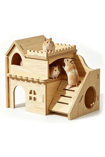 GENERAL Multi-Chamber Hamster Hideout & House for Small Animals,Gerbils and M...