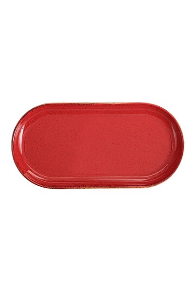 Porland Oval "Alumilite Seasons" platter 30 x 15 cm, Red -