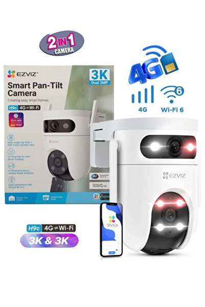 EZVIZ H9C Dual Lens 3K Outdoor Security Camera, Dual Communication (4g + Wifi...