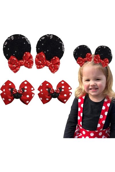 GENERAL Hjiaruiky Mouse Ears Hair Clips Hair Bows Barrettes Accessories for T...