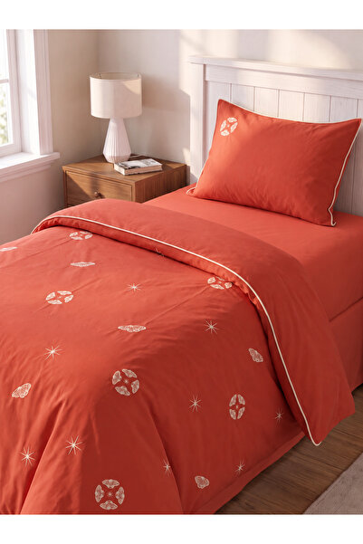 BELENAY Maribosa 3 Piece 100% Cotton Embroidered Single Duvet Cover Set