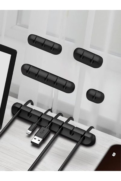 GENERAL 5 عبوات من منظمات الأسلاك، مشابك لتنظيم كابلات USB والطاقة، منظمات كا...