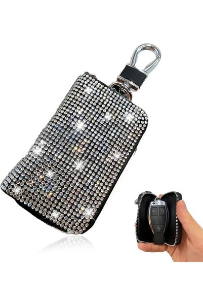 GENERAL Car Key Case with Rhinestones, Glitter Key Bag, Keyless Go Protection...