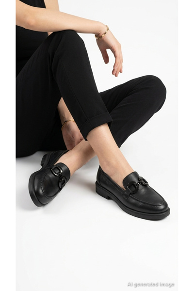 Eysha Women's Loafer Shoes with Metal Accessories Round Toe Casual Stylish Co...
