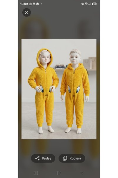 Tweety Baskılı Peluş Çocuk Tulum
