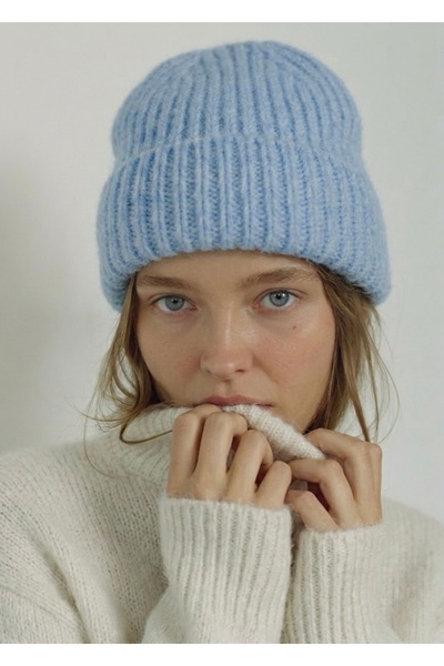 KİLİGİSTANBUL Baby Blue Ultra Soft Textured Beanie