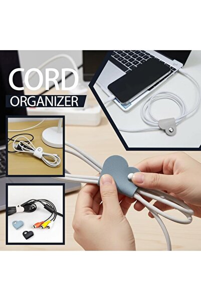 CABLEPELADO Cable Tie Organizer Cord Wrap, 8 Pcs Reusable Heart Snap Closure Cable Straps, Tangle-Free Earbud St
