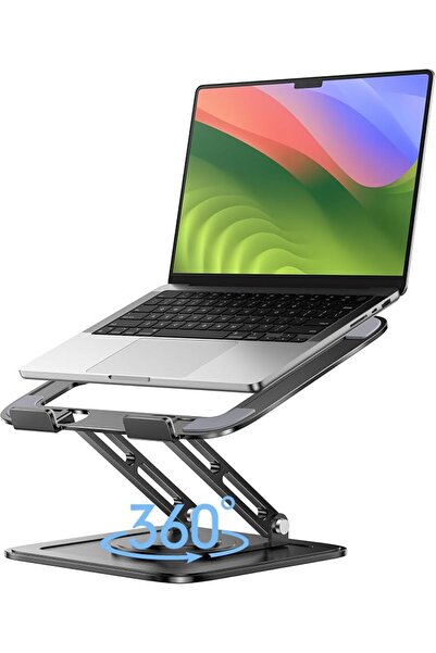 GENERAL حامل لابتوب LOXP للمكتب، حامل كمبيوتر قابل للتعديل مع قاعدة دوارة 360...