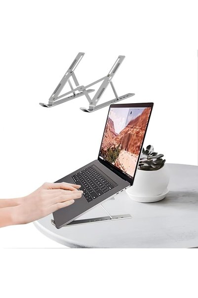 laptopfırsatı حامل لابتوب، قاعدة رفع للكمبيوتر والتابلت، قابل للتعديل من الأل...