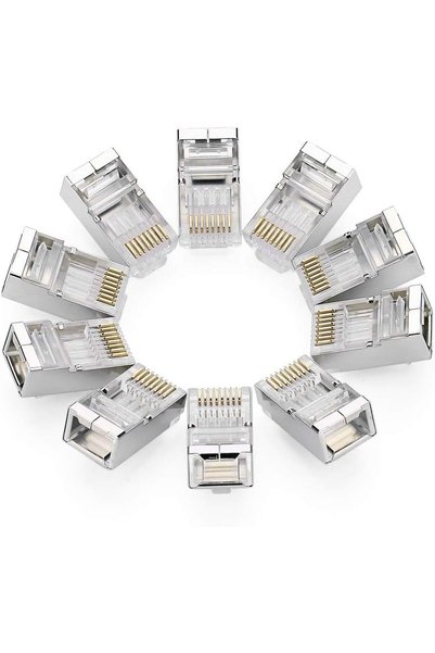 Ugreen مقابس RJ45 معيارية محمية من الفئة Cat6، عبوة من 10 قطع