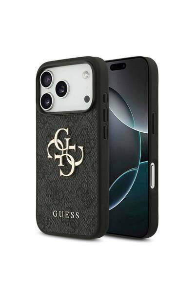 Guess Θήκη για iPhone 18 Pro Max, Σκληρή θήκη 4G Μεγάλο Λογότυπο, Μαύρο