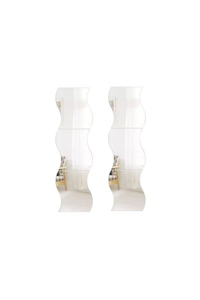 G Glixicom Set 6 Oglinzi Decorative Autoadezive cu Model Valuri Glixicom din ...