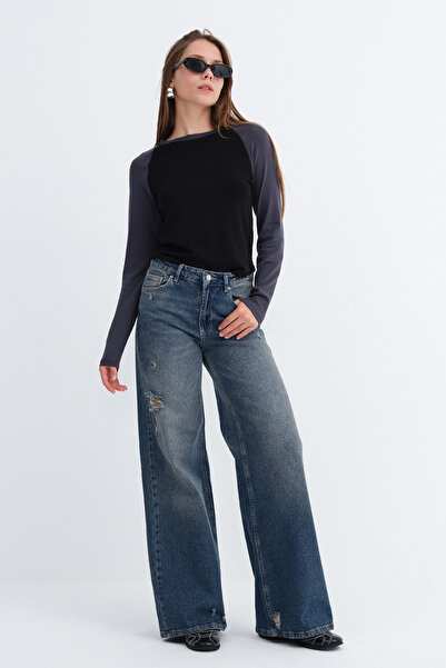 Addax Pantaloni din denim cu detalii rupte PN8799