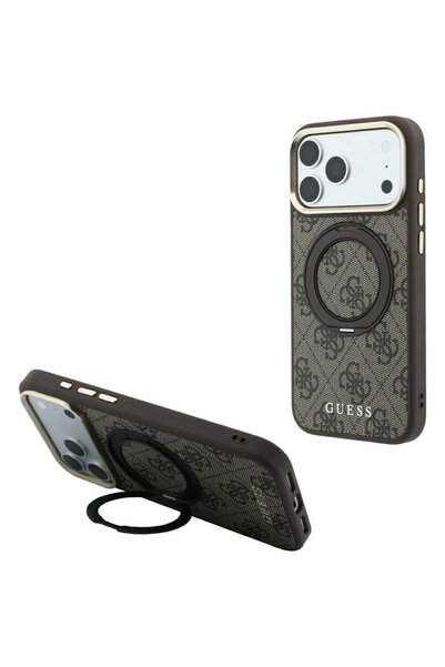 Guess Husă pentru iPhone 17 Pro, iPhone 18 Pro, Suport inel 360 4G, Piele, Lo...