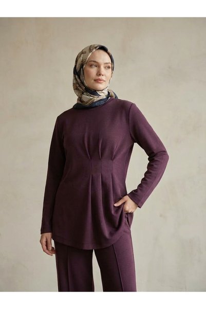 Lunsera Store بدلة بثلاثة طيات عميقة في الأمام - لون بورجوندي