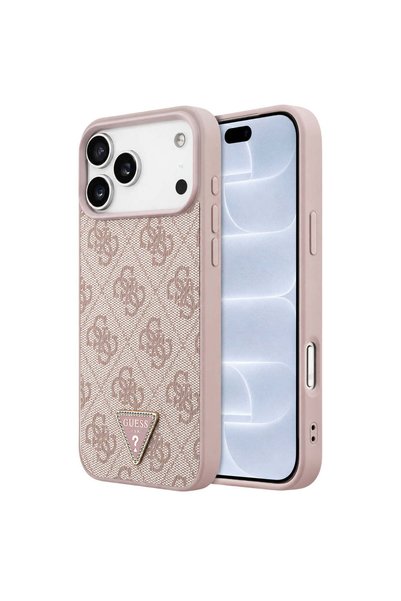 Guess Husă pentru iPhone 17 Pro, iPhone 18 Pro, din piele, 4G Triangle Strass...