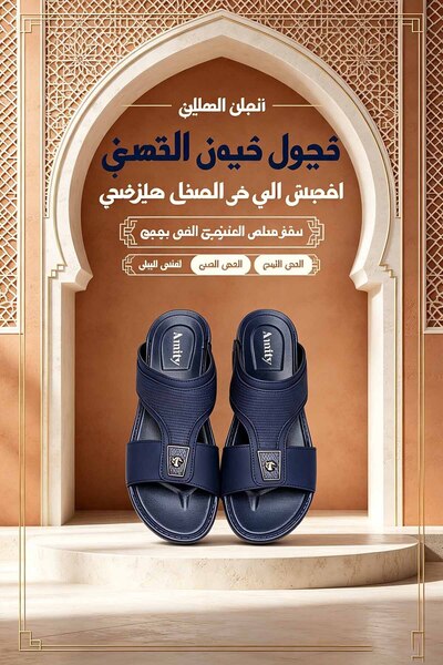 Al Masheel Store Men's Leather Slides Made in KSA Cushioned Bed Rubber Outsol...