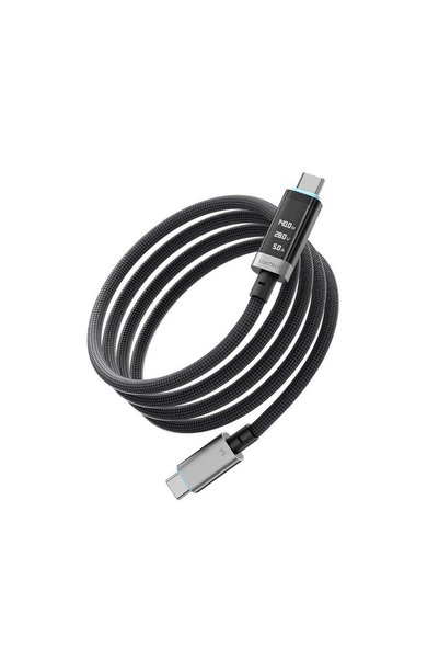 Cuktech Cablu USB-C la USB-C CTC620P, Afișaj digital, 240W, 6A, 480Mbps, E-Ma...