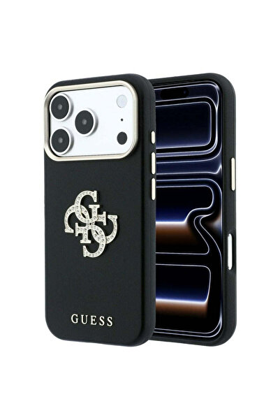 Guess Husa pentru Apple iPhone 18 Pro / 17 Pro, Smooth Big Strass Logo, Neagra