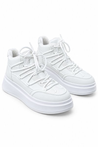 Botinelli Adidași de damă Doldus - Albi cu talpă albă