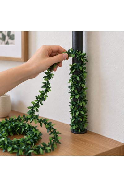 Renk İthalat Tel Yaprak 15 Metre Şerit Yapay Taç Sarmaşık Çiçek Süs Dekorasyo...