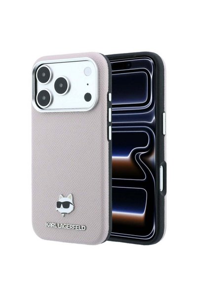 Karl Lagerfeld Husă pentru iPhone 17 Pro, iPhone 18 Pro, din piele granulată ...