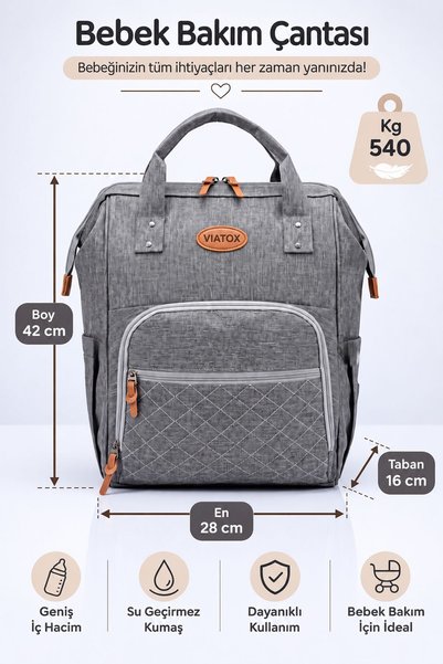 VIATOX Vt-010 Mother Baby Care Backpack with Thermal Bottle Holder and Stroll...