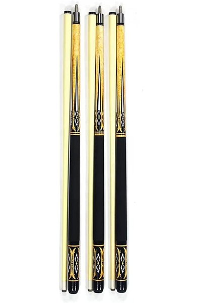 YALLA HomeGym Pool Cues, Pack of 8, Two-Piece Design, 58-Inch, 13 mm Leather ...