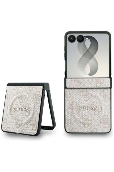 Guess Husă pentru Samsung Galaxy Z Flip8, 4G, din piele, clasică, MagSafe, roz