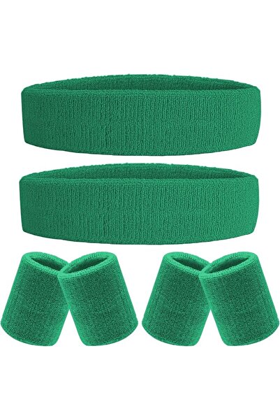 GENERAL 6 Pieces Sweatband Set Sports Headband Wristband Set, Moisture Wickin...