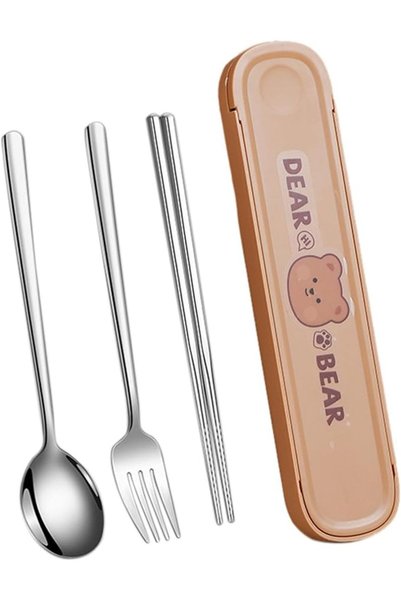 Generic Portable Cutlery Set Travel Reusable Stainless Steel Utensils