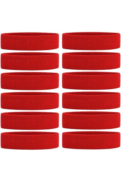 OnUpgo Headband Sports Sweatbands – 3/6/12 Terry Cloth Striped Head Band/Wris...