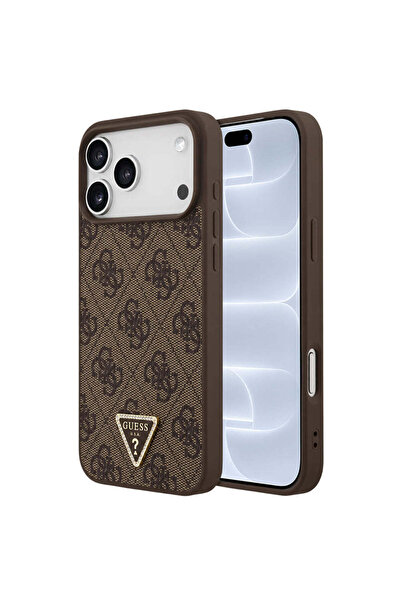 Guess Husă pentru iPhone 17 Pro, iPhone 18 Pro, din piele 4G, cu strasuri tri...