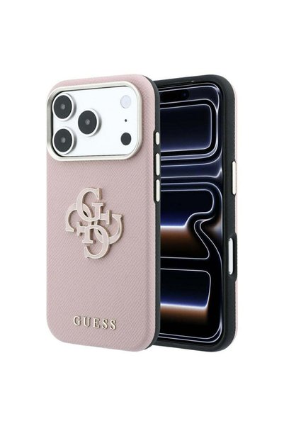 Guess Husă pentru iPhone 17 Pro, iPhone 18 Pro, din piele granulată și cu log...