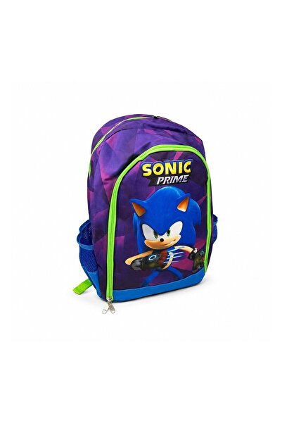 Sonic Prime Анатомична ученическа раница, модел Соник, с 2 отделения и 2 джоб...