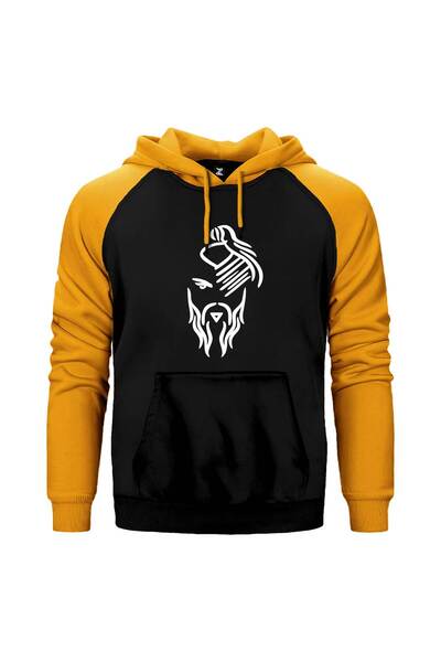 CrowsGate سويت شيرت هايكو سيبكين بشعار جديد باللون الأبيض والأصفر وذو أكمام ر...