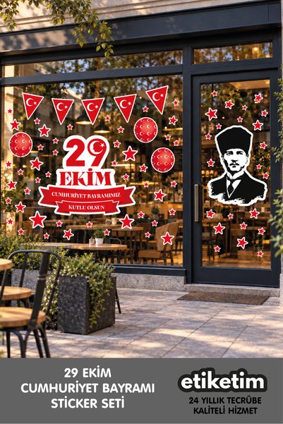 ETİKETİM 29 EKİM CUMHURİYET BAYRAMI STİCKER SETİ 80 ADET