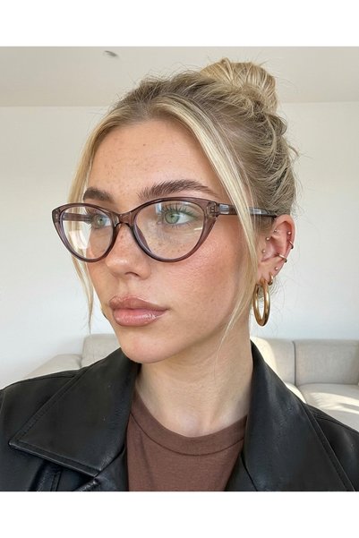 funeyes Frida Cat Eye Ash Brown Blue Light Protection Glass Can Change Color ...