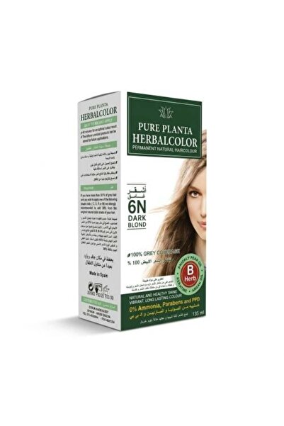 PURE PLANTA Herbal Color - Natural Dark Blonde Hair Dye 6N Ammonia-Free 135 ml